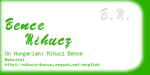 bence mihucz business card